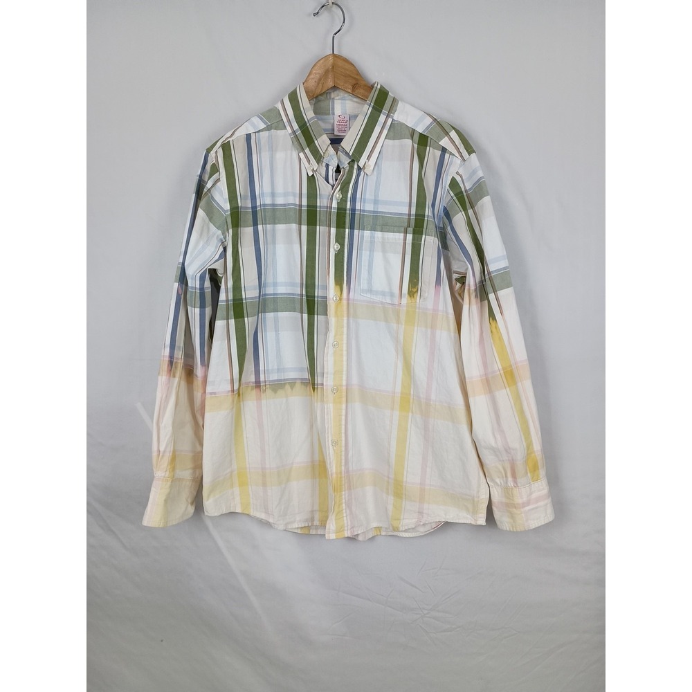 Open Trails Size Medium Long Sleeve Button Down Sun Acid Wash